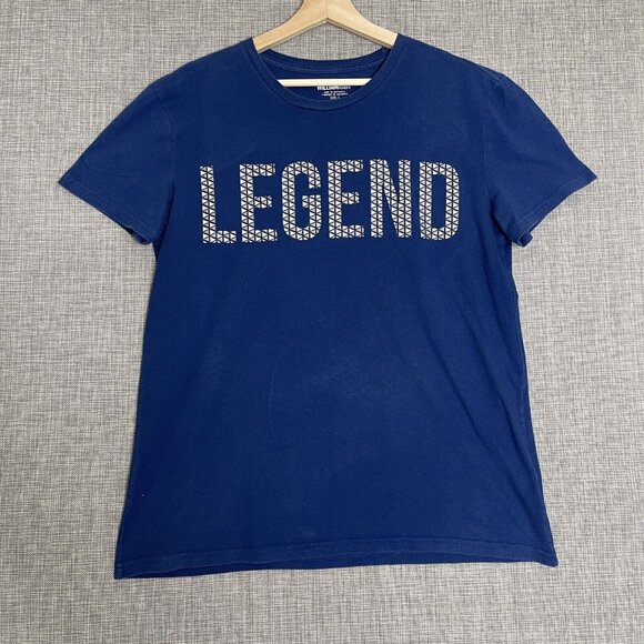 William Rast Shirt Mens Large LEGEND Graphic Geometric Blue Grey White - Picture 2 of 12